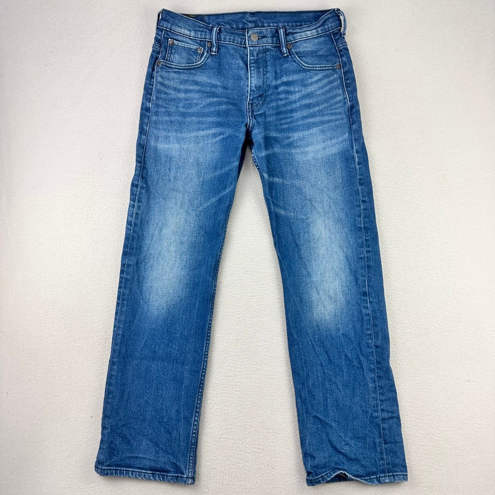 Levi's Jeans 569 Loose Straight Men 30x32 Blue Faded Denim Stretch Whiskers Work